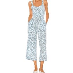 Faithfull the Brand Sky Blue and White Floral Marija jump suit. New without Tags